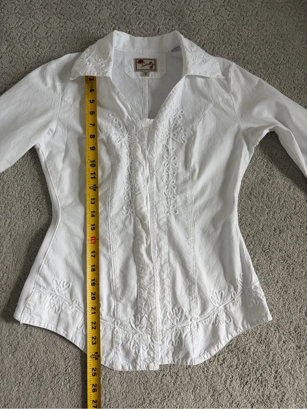 Scully Cantina White Women's Embroidered Button-Down Shirt size S - Picture 13 of 16